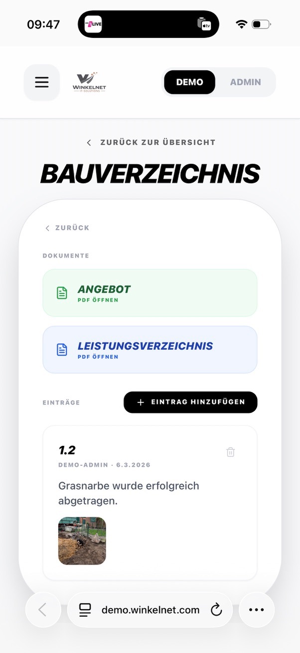 Mitarbeiterapp — Bauverzeichnis
